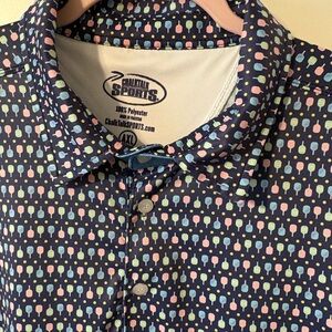 Men's Navy Patterned Button Down Shirt